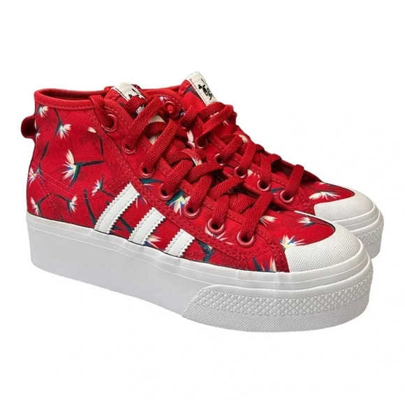 NEW Adidas Thebe Magugu Nizza Platform Mid
Sneaker Women’s Size 6 Red/White - Picture 1 of 9